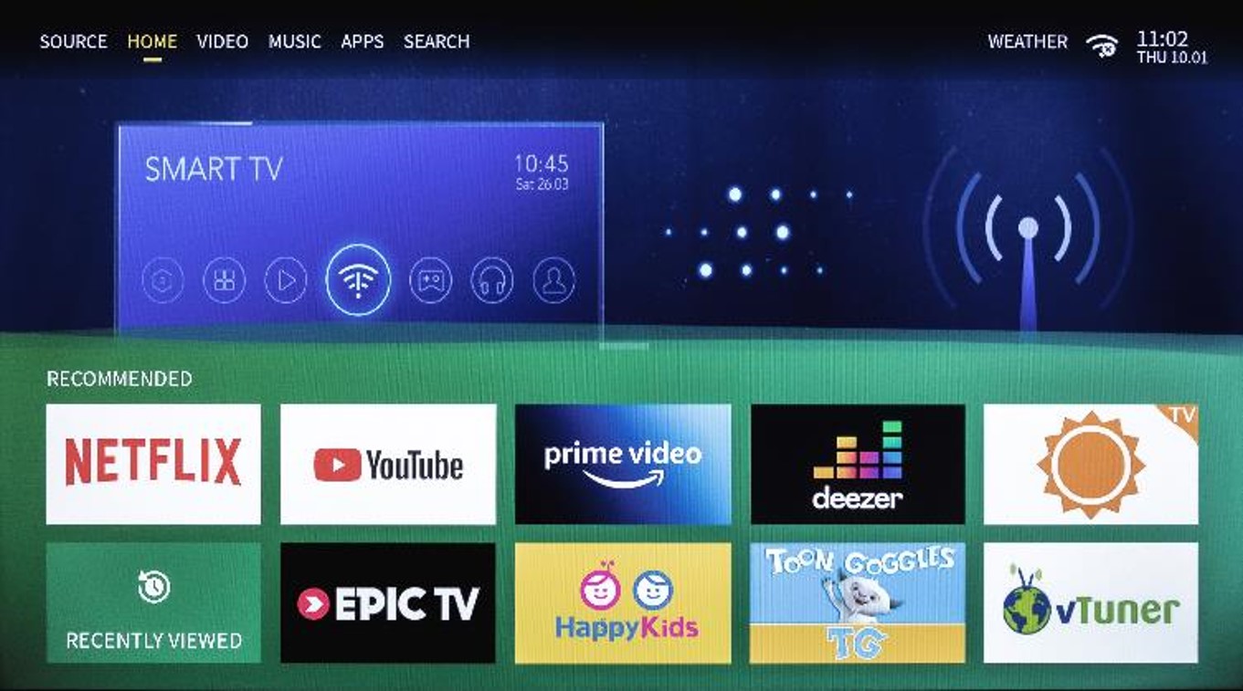 linux OS tv screen